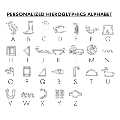 10K White Gold Egyptian Hieroglyphics Pendant