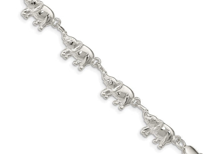 Sterling Silver Elephants Bracelet (Style QA1-7)