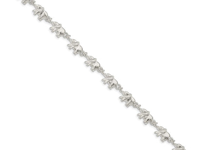 Sterling silver elephant bracelet, alternate view