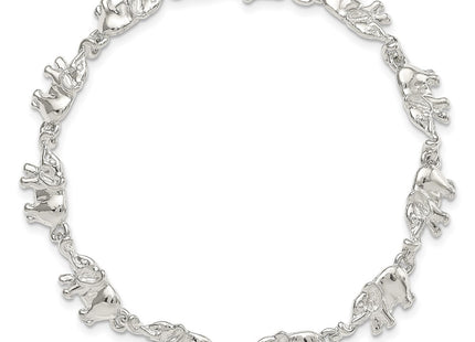 Sterling silver elephant bracelet, further view