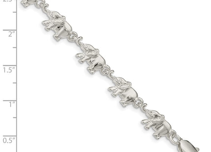 Sterling silver elephant bracelet, another view
