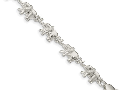 Sterling silver elephant bracelet
