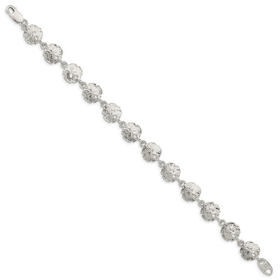 Sterling Silver Sand Dollars Bracelet, 7 x 10mm