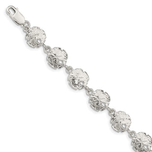 Sterling Silver Sand Dollars Bracelet (Style QA33-7)