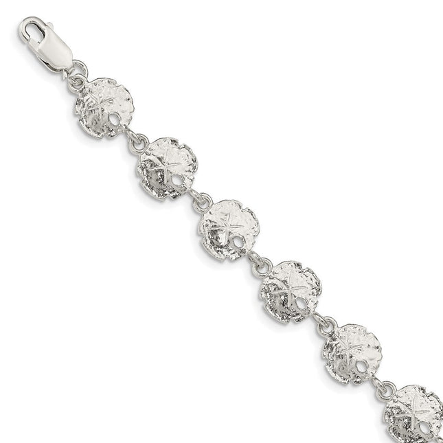 Sterling Silver Sand Dollars Bracelet, 7 x 10mm