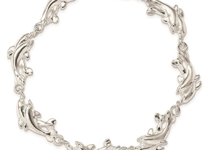 Sterling Silver Dolphins Bracelet (Style QA37-7)