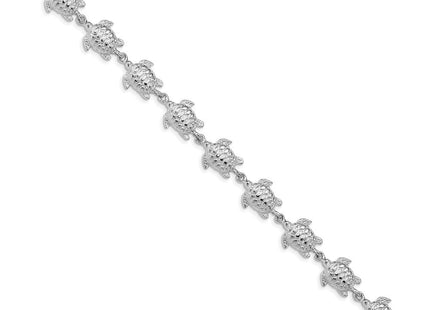 Sterling Silver Sea Turtles Bracelet (Style QA40-7)