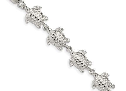 Sterling Silver Sea Turtles Bracelet (Style QA40-7)
