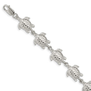 Sterling Silver Sea Turtles Bracelet (Style QA40-7)