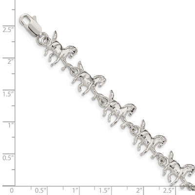 Sterling Silver Horses Bracelet