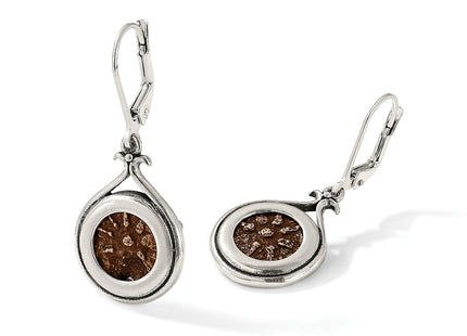 Ancient Coins Sterling Silver and Bronze Antiqued Widow's Mite Coin Leverback Dangle Earrings with a Certificate of Auth