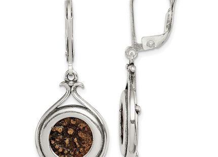 Ancient Coins Sterling Silver and Bronze Antiqued Widow's Mite Coin Leverback Dangle Earrings with a Certificate of Authenticity (Style QAC108)