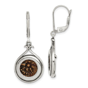 Ancient Coins Sterling Silver and Bronze Antiqued Widow's Mite Coin Leverback Dangle Earrings with a Certificate of Authenticity (Style QAC108)
