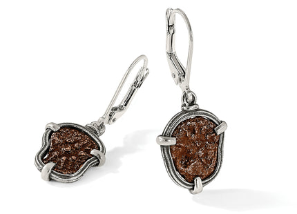 Ancient Coins Sterling Silver and Bronze Antiqued Widow's Mite Coin Leverback Dangle Earrings with a Certificate of Auth