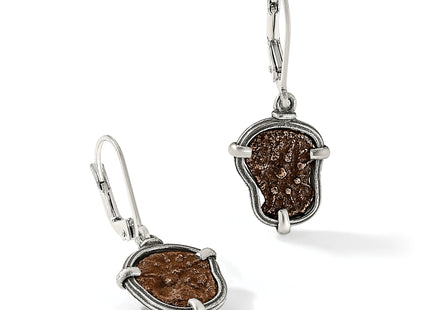 Ancient Coins Sterling Silver and Bronze Antiqued Widow's Mite Coin Leverback Dangle Earrings with a Certificate of Auth