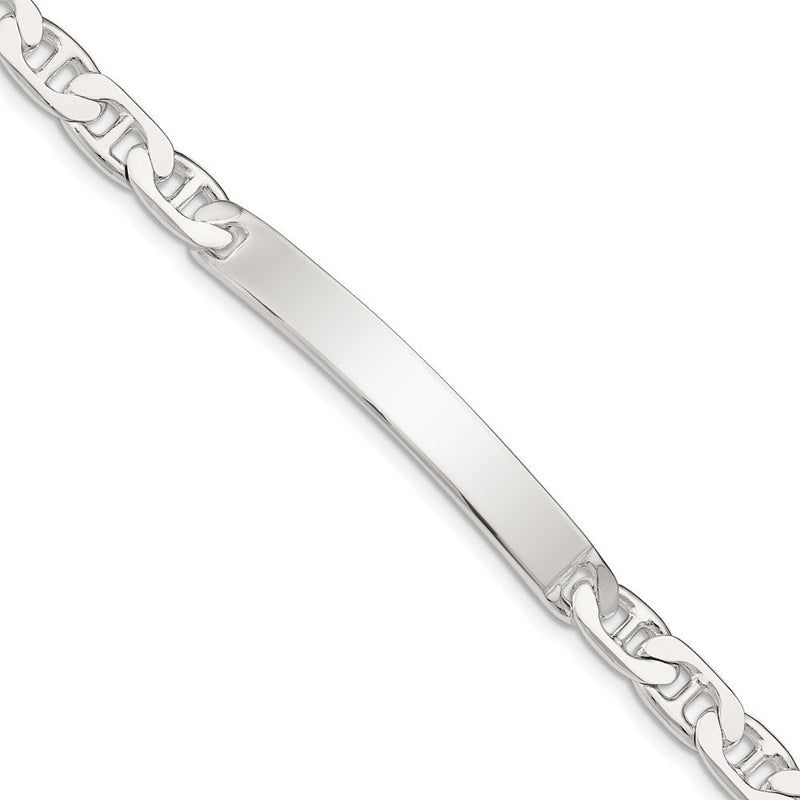 Sterling silver anchor link anchor ID bracelet