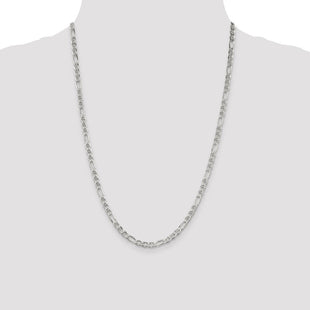 Sterling Silver Figaro Anchor Chain (Style QAF100-24)