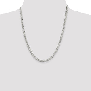 Sterling Silver Figaro Anchor Chain (Style QAF120-22)