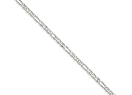 Sterling Silver Figaro Anchor Chain (Style QAF120-8)