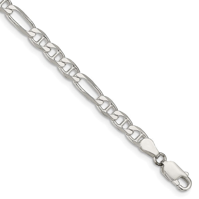 Sterling Silver Figaro Anchor Chain, 7 x 4.5mm