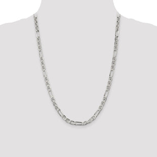 Sterling Silver Figaro Anchor Chain (Style QAF150-24)
