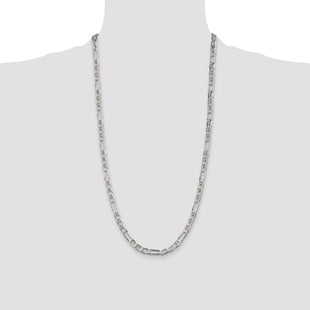 Sterling Silver Figaro Anchor Chain (Style QAF150-28)