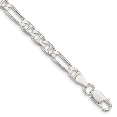 Sterling Silver Figaro Anchor Chain, 7 x 5.5mm