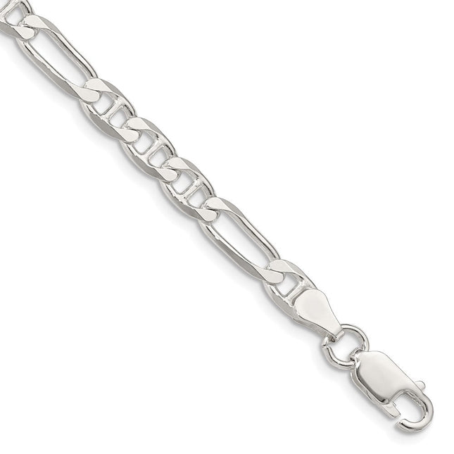 Sterling Silver Figaro Anchor Chain, 7 x 5.5mm