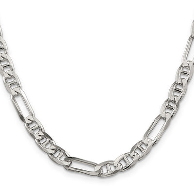 Sterling Silver Figaro Anchor Chain, 18 x 6.5mm