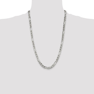 Sterling Silver Figaro Anchor Chain (Style QAF180-26)