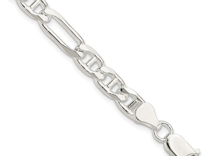 Sterling silver figaro link anchor chain