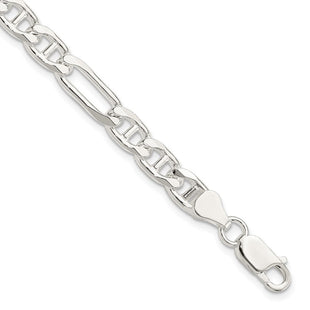 Sterling Silver Figaro Anchor Chain (Style QAF180-8)