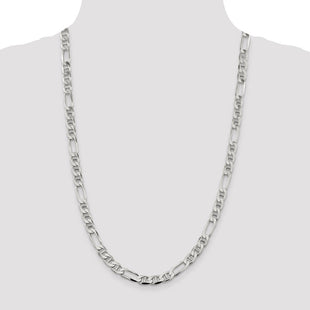 Sterling Silver Figaro Anchor Chain (Style QAF200-26)