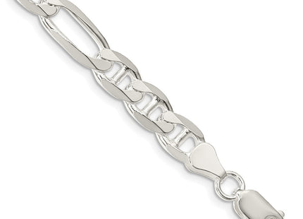 Sterling silver figaro link anchor chain