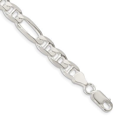 Sterling silver figaro link anchor chain