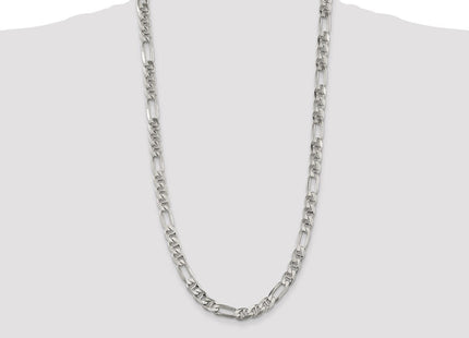 Sterling Silver Figaro Anchor Chain (Style QAF220-28)