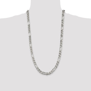 Sterling Silver Figaro Anchor Chain (Style QAF220-28)