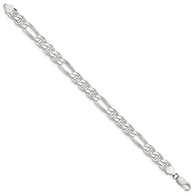 Sterling Silver Figaro Anchor Chain, 7 x 7.75mm