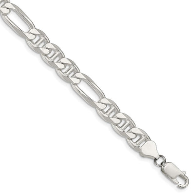 Sterling silver figaro link anchor chain