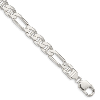 Sterling silver figaro link anchor chain