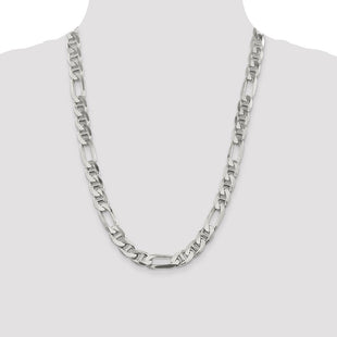 Sterling Silver Figaro Anchor Chain (Style QAF300-24)