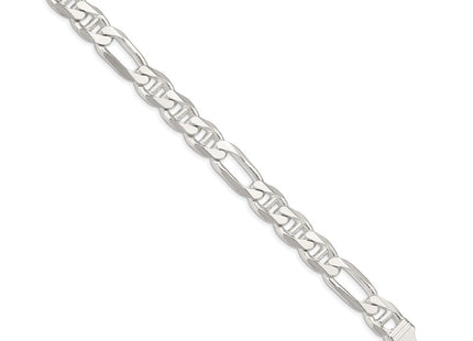Sterling silver figaro link anchor chain, alternate view