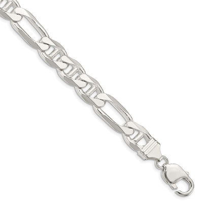 Sterling silver figaro link anchor chain