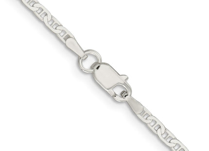 Sterling silver anchor link anchor anklet, another view