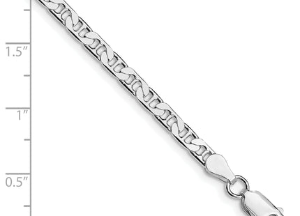 Sterling Silver Rhodium-plated Flat Anchor Chain, 7 x 3.75mm
