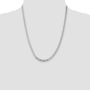 Sterling Silver Rhodium-plated Flat Anchor Chain (Style QAN120R-22)