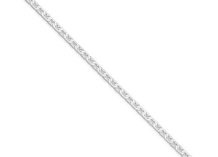 Sterling Silver Rhodium-plated Flat Anchor Chain, 7 x 4.5mm
