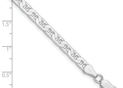 Sterling Silver Rhodium-plated Flat Anchor Chain, 7 x 4.5mm