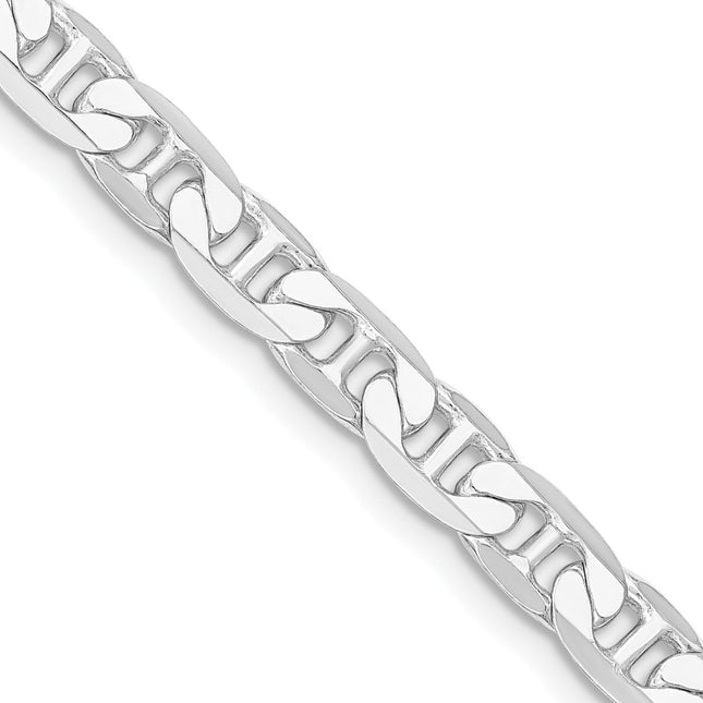 Sterling Silver Rhodium-plated Flat Anchor Bracelet