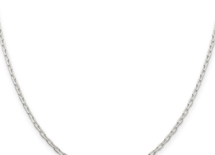 Sterling Silver Diamond-cut Long Link Cable Chain, 18 x 2.2mm